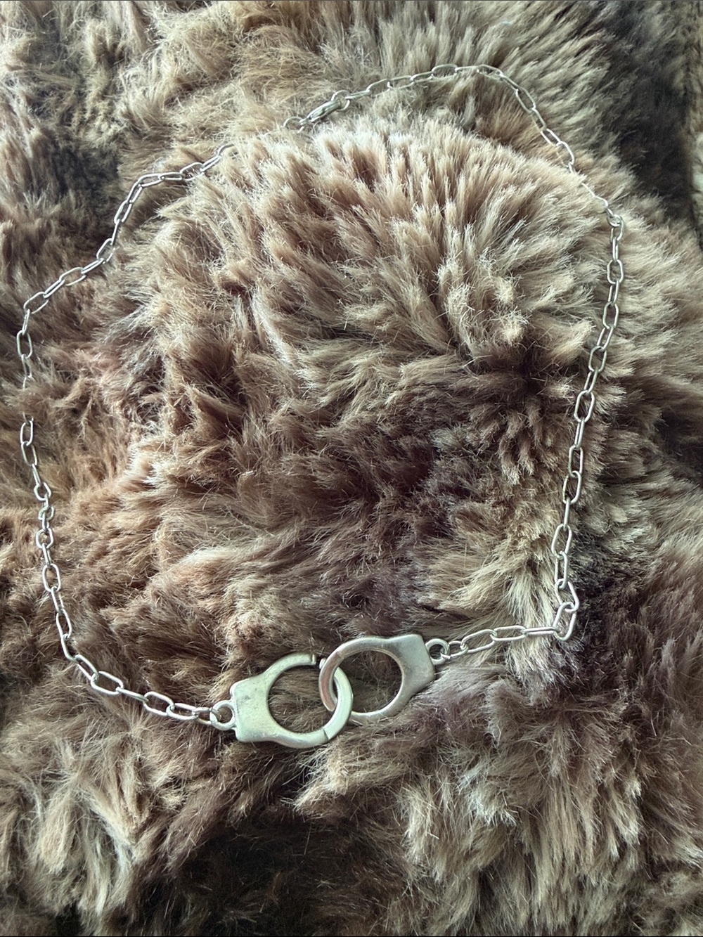 Silver Handcuff Link Chain Necklace - Women Jewelry